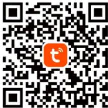 QR code with central orange logo containing a stylized 't' symbol