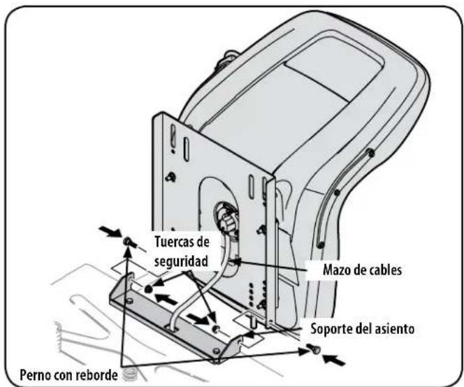 Tuercas de seguridad Mazo de cables Soporte del asiento Perno con reborde