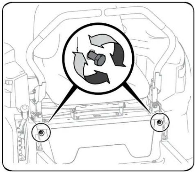 Diagram showing mechanical assembly with labeled components and circular annotation highlighting rotational direction