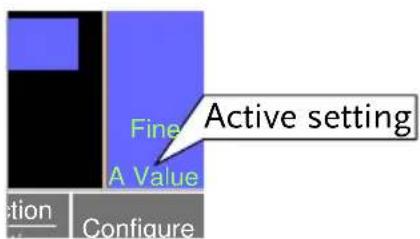 Fine A Value Active setting Section Configure