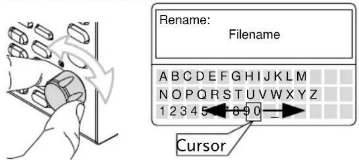 Rename: Filename A B C D E F G H I J K L M N O P Q R S T U V W X Y Z 1 2 3 4 5 6 7 8 9 0 Cursor