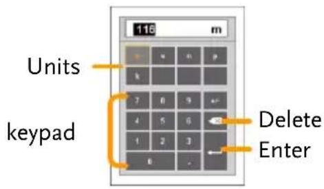 116 m Units keypad Delete Enter