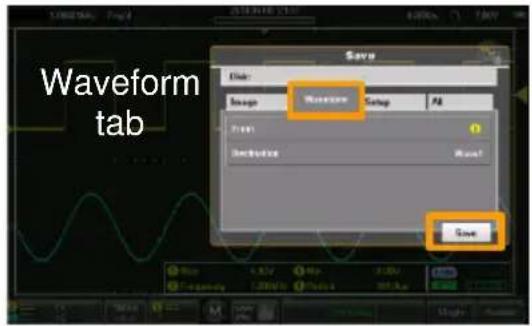 Waveform tab Save File: Image Waveform Setup PA From: Exchange Wave! Save