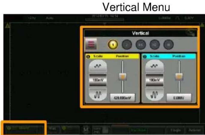Vertical Menu Scale Position Scale Position 100mV 100mV 429.00mV 0.00mV