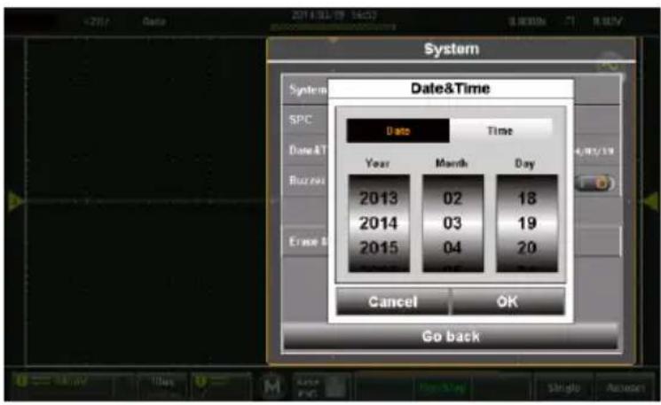 System Date&Time SPC Date &T Buzzles Error Date Year Month Day 2013 02 18 2014 03 19 2015 04 20 Cancel OK Go back