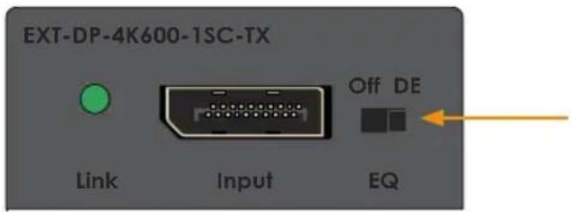 EXT-DP-4K600-1SC-TX Link Input EQ Off DE