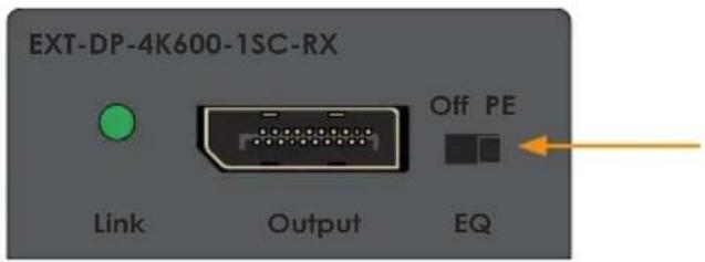 EXT-DP-4K600-1SC-RX Link Output EQ Off PE