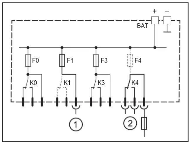 F0 K0 F1 K1 F3 F4 BAT + - ① ②