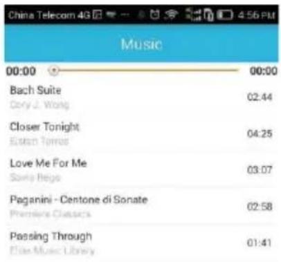 China Telecom 4G Music 00:00 Bach Suite Cory J. Wong Closer Tonight Eaton Torres Love Me For Me Soria Reigo Paganini - Centone di Sonate Premiere Classics Passing Through Dise Music Library 00:00 02:44 04:25 03:07 02:58 01:41