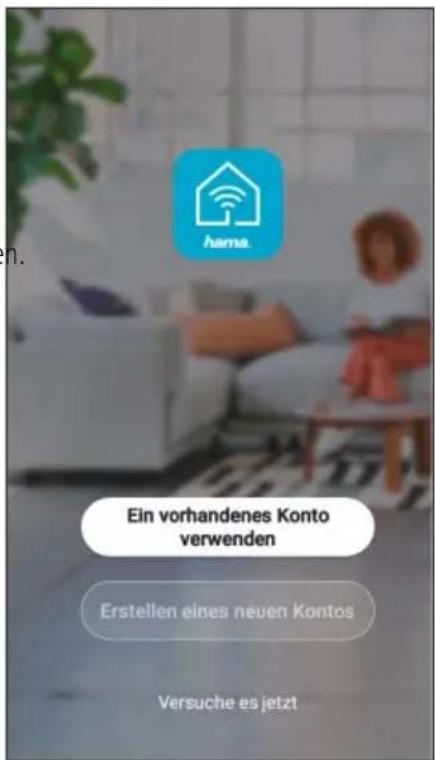 Ein vorhandenes Konto verwenden Erstellen eines neuen Kontos Versuche es jetzt