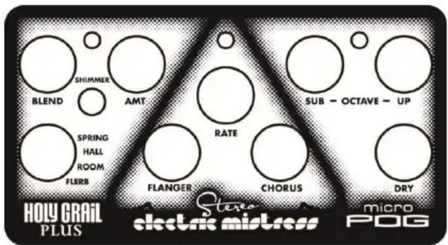SHIMMER BLEND AMT SUB - OCTAVE - UP SPRING HALL ROOM FLERB RATE FLANGER CHORUS DRY HOLY GRAIL PLUS Stereo electric mistress micro PDG