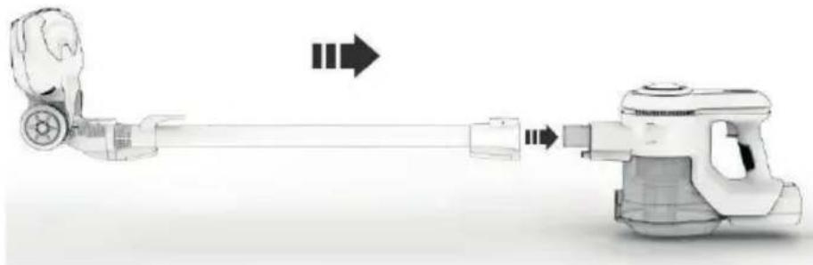 ECG VT 3620 2in1 Jean - Montarea tubului pentru aspirare din aluminiu - 1