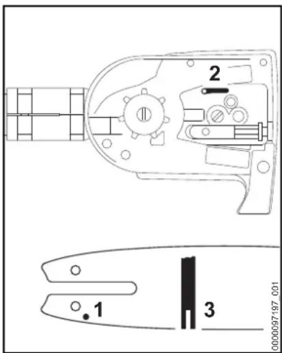 Technical diagram of a mechanical device with labeled parts and a close-up view of the component.