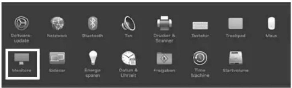 Software-update Netzwerk Bluetooth Ton Drucker & Scanner Tastahur Trackpad Maus Monitore Sidecar Energe sparen Oatum & Uhrzeit Freigaben Time Machine Startvolume