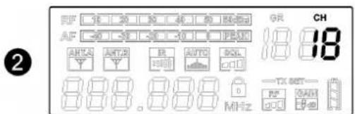 2 RF 18 20 25 40 50 60 AF -50 -55 -50 -50 ARLA ANTRB ER AUTO BRL TX SET 0 MHz FR GND GND EHD 18 18
