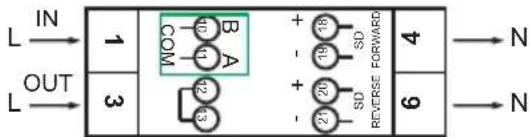 IN L → 1 OUT L → 3 COM B A + - SD REVERSE FORWARD 4 → N 6 → N