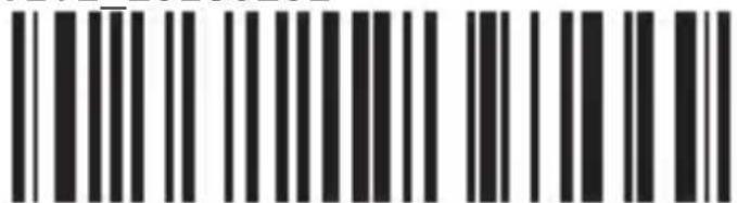 Black and white barcode image with vertical lines and a small number '1' at the bottom right.