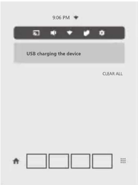 9:06 PM USB charging the device CLEAR ALL