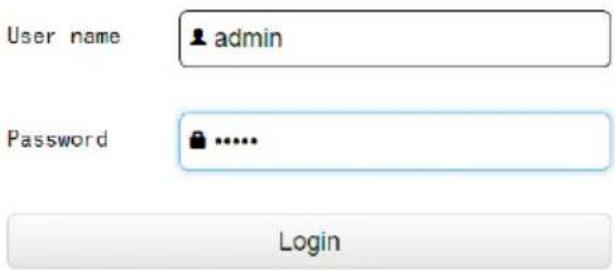User name admin Password ...... Login