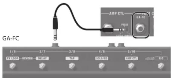 GA-FC 1/6 2/7 3/8 4/9 5/10 F5 LOOP REVERO DELAY TAP 300/80 AMP CTL RLC AMP CTL PULSE GA-FC LED