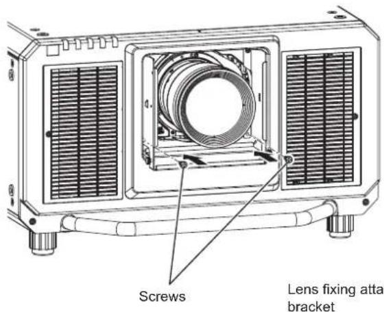 Screws and lens fixing attachment bracket