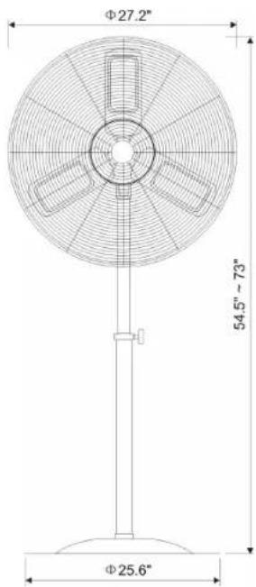 Φ27.2" 54.5" ~ 73" Φ25.6"