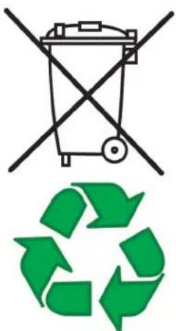 Image showing a crossed-out trash bin and a green recycling symbol with arrows, indicating no waste or non-recyclable disposal.