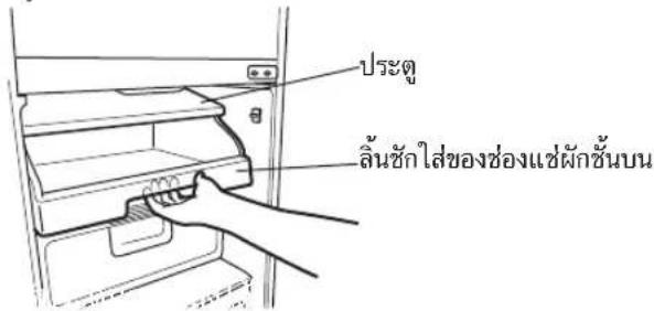 ประดู ล้านซักไส่ของช่องแข่งผักชั้นบน