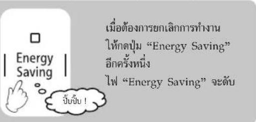 Energy Saving meื่อต้องการยกเลิกการทํางาน ให้กดปุ่ม “Energy Saving” อีกครั้งหนึ่ง ไฟ “Energy Saving” จะดับ จับจับ!