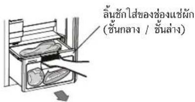 ลิ้นซักใส่ของช่องแขผัก (ขั้นกลาง / ขั้นล่าง)