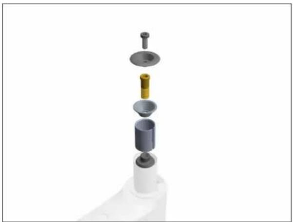 Exploded view of a mechanical device showing internal components (no text or symbols visible)