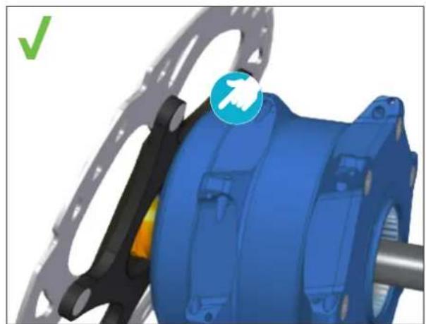 3D mechanical assembly diagram showing a blue motor with gear and mounting bracket (no text or symbols)