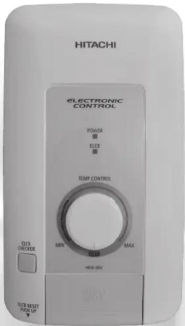 HITACHI ELECTRONIC CONTROL POWER ELCB TEMP CONTROL MIN MAX MOS-DEV ELCB CHECKER ELCB RESET PUSH UP