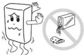 Cartoon illustration showing a sad character holding a 'THYKING' sign next to a crossed-out phone, with no text or symbols present.