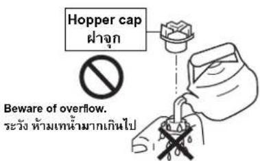 Hopper cap ### Beware of overflow. ระวัง ห้ามเทน้ํามากเกินไป