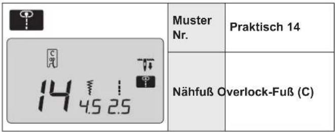Muster Nr. Praktisch 14 Nähfuß Overlock-Fuß (C)
