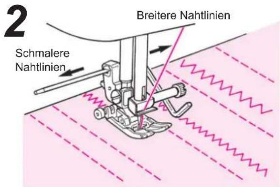 2 Schmalere Nahtlinien Breitere Nahtlinien