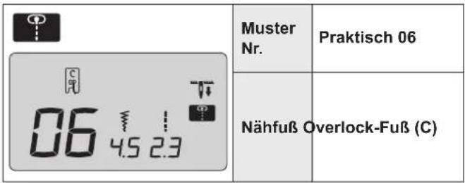 Muster Nr. Praktisch 06 Nähfuß Overlock-Fuß (C)