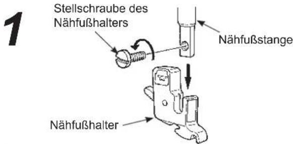 Stellschraube des Nähfußhalters Nähfußstange Nähfußhalter