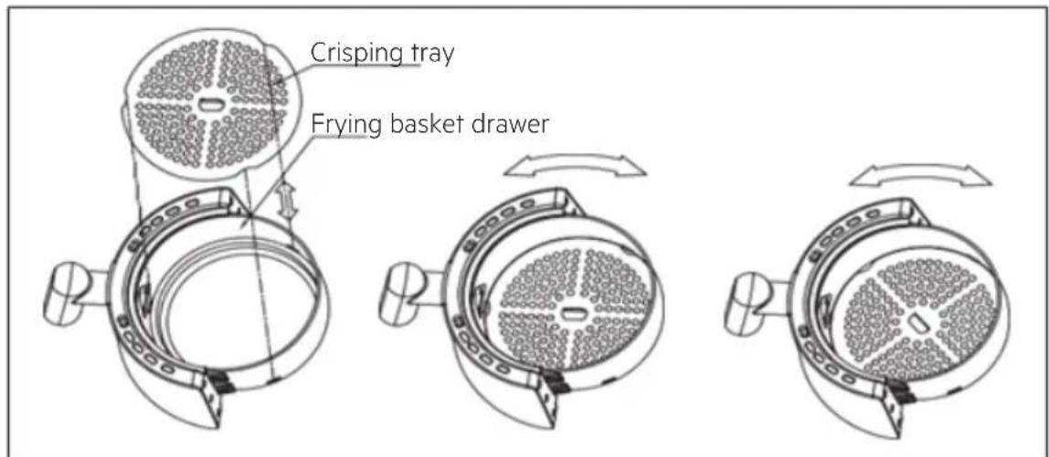 Crisping tray Frying basket drawer