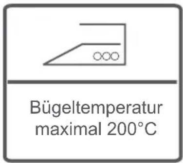 Bügeltemperatur maximal 200°C