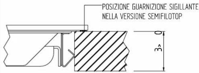 POSIZIONE GUARNIZIONE SIGILLANTE NELLA VERSIONE SEMIFILOTOP 3^