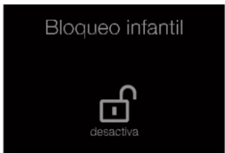 Bloqueo infantil desactiva
