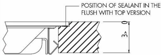 POSITION OF SEALANT IN THE FLUSH WITH TOP VERSION B^2