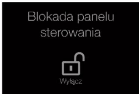 Blokada panelu sterowania Wyłącz