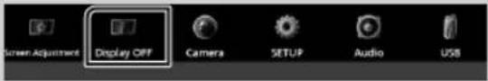 Screen Adjustment Display OFF Camera SETUP Audio USB