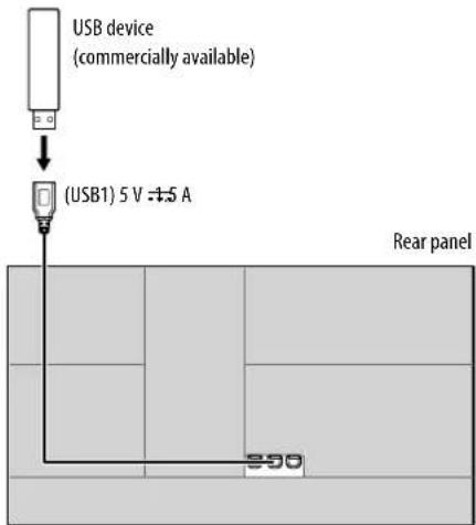 USB device (commercially available) (USB1) 5 V ≈ 5 A Rear panel