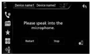 Device name1 Device name2 Please speak into the microphone. Restart Stop