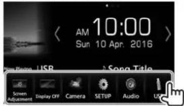 10:00 Sun 10 Apr. 2016 Play Instrain USB Song Title Screen Adjustment Display OFF Camera SETUP Audio US