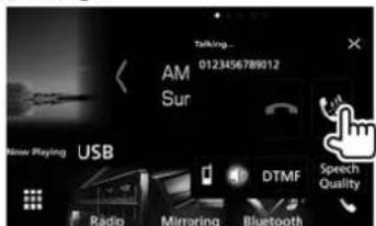 Talking... 0123456789912 AM Sur New Playing USB Radio Mirroring Bluetooth DTMF Speech Quality